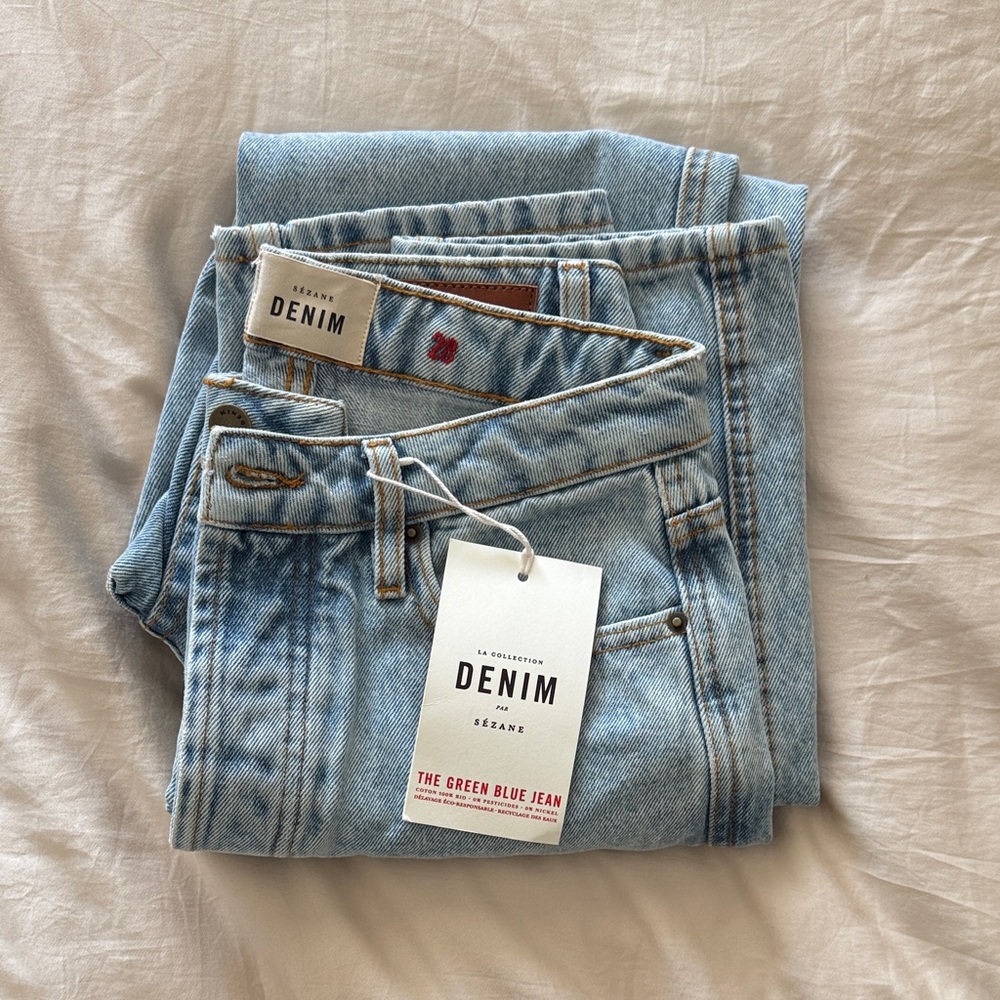 Sezane Light Blue Straight Leg Jeans